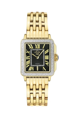 Reloj de cuarzo de acero y diamantes