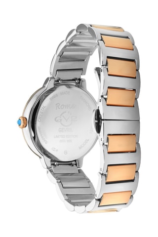 Reloj de cuarzo de acero y diamantes Rome