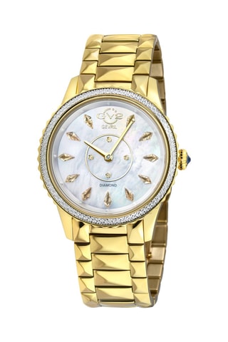 Reloj de cuarzo de acero y diamantes Siena