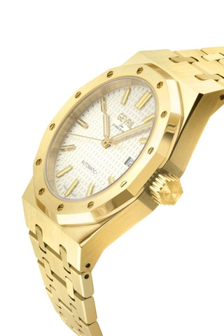 Reloj automático de acero Gotham - Dorado