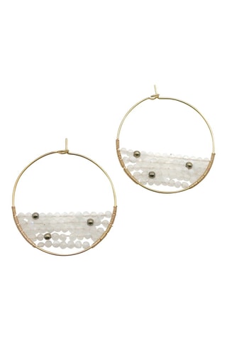 Orecchini a cerchio - Pietre di luna