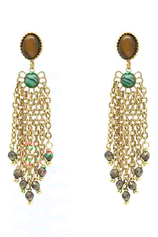 Orecchini - Occhio di tigre e piriti