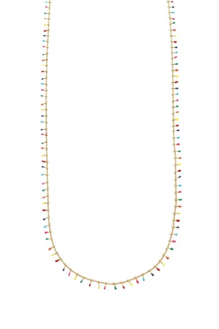 Collana sautoir - Dorato e rosso