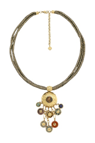 Collana - Occhio di tigre, turchese, ametista, lapislazzuli, corniola e labradorite