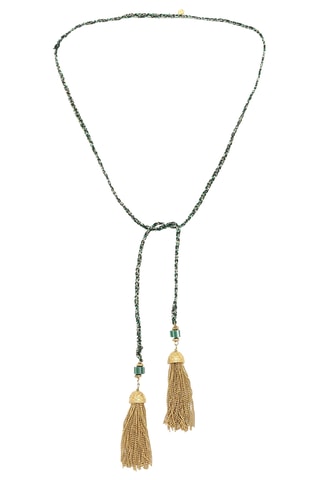 Collana sautoir - Dorato e verde