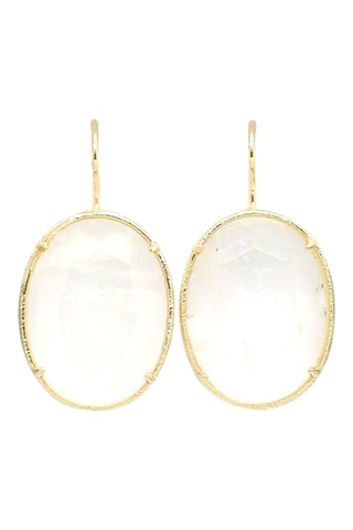 Orecchini laminato oro fino giallo - Cristalli di rocca