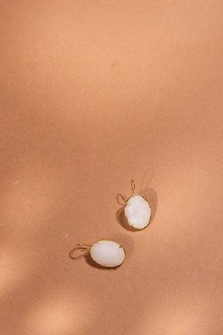 Orecchini laminato oro fino giallo - Cristalli di rocca