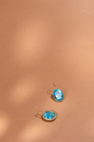 Orecchini laminato oro fino giallo - Turchesi mohave