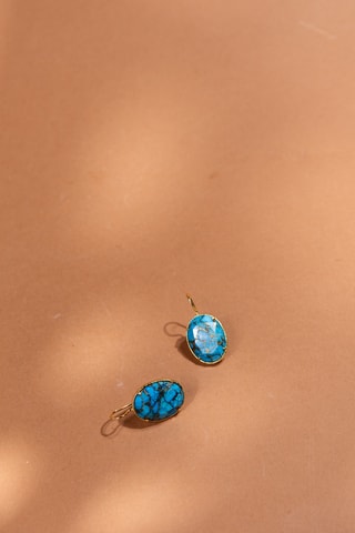 Orecchini laminato oro fino giallo - Turchesi mohave