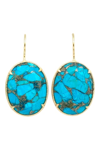 Orecchini laminato oro fino giallo - Turchesi mohave