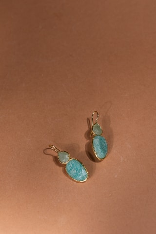 Orecchini laminato oro fino giallo - Amazzoniti