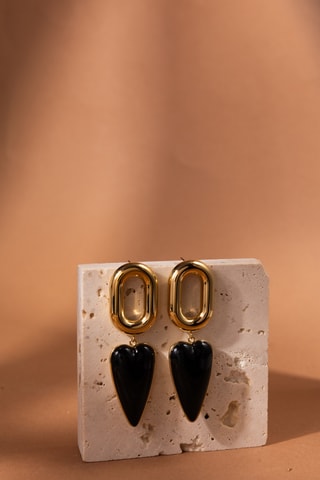 Orecchini - Dorato e nero