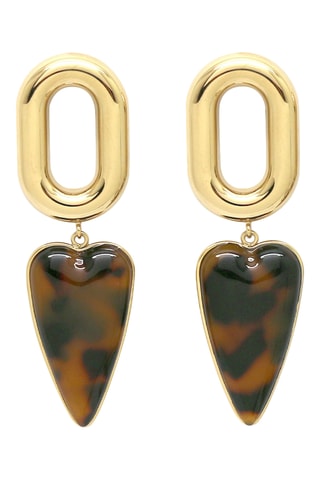 Orecchini - Dorato e marrone