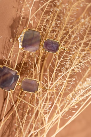 Orecchini laminato oro fino giallo - Fluoriti