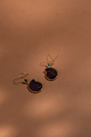 Orecchini laminato oro fino giallo - Fluoriti