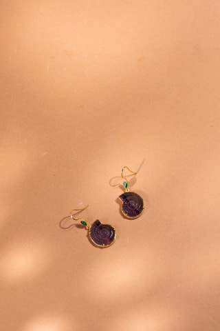 Orecchini laminato oro fino giallo - Fluoriti