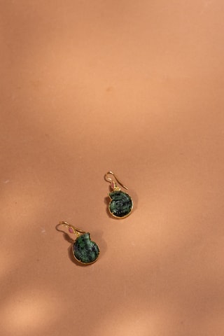 Orecchini laminato oro fino giallo - Rubino