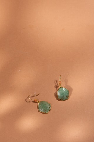 Orecchini laminato oro fino giallo - Avventurine