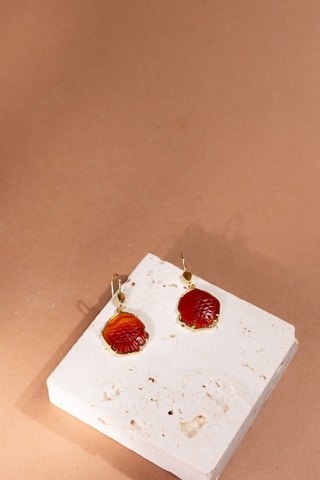 Orecchini laminato oro fino giallo - Corniole