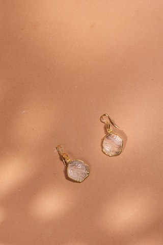 Orecchini laminato oro fino giallo - Quarzo