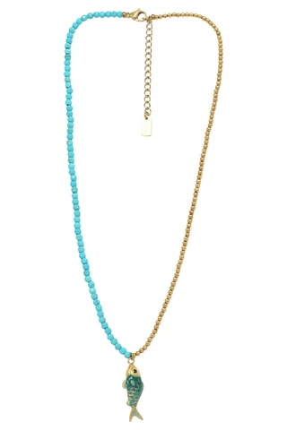 Collana - Dorato e azzurro