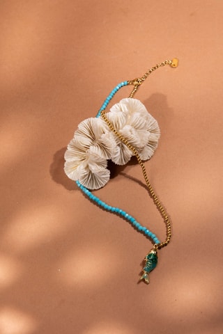 Collana - Dorato e azzurro