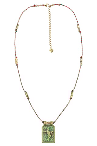 Collana - Dorato e verde chiaro