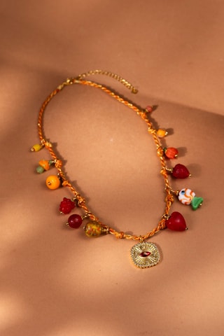 Collana - Dorato e verde