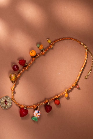 Collana - Dorato e verde