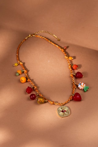 Collana - Dorato e verde