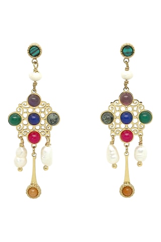 Orecchini - Agate e perle coltivate d’acqua dolce 