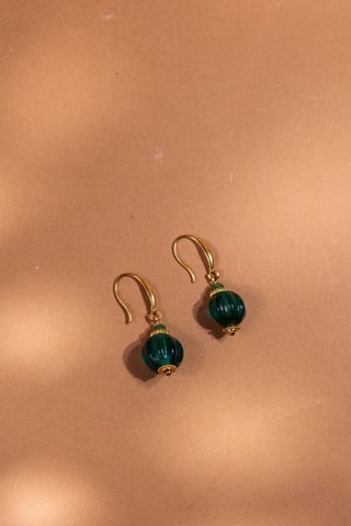 Orecchini - Dorato e verde 