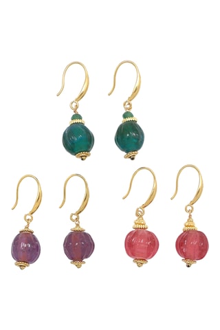 Orecchini - Dorato e verde 