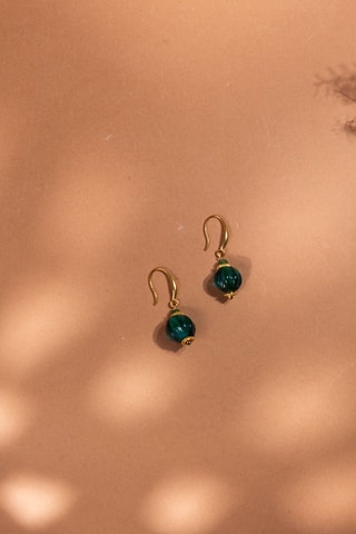 Orecchini - Dorato e verde 