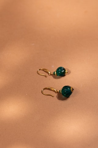 Orecchini - Dorato e verde 