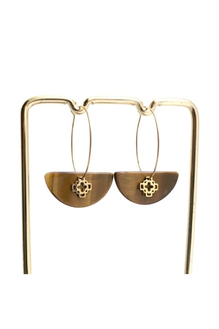 Orecchini a cerchio - Occhi di tigre