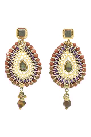 Orecchini - Piriti, turchesi africane e occhi di tigre