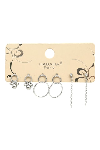 3 paia di orecchini - Argentato