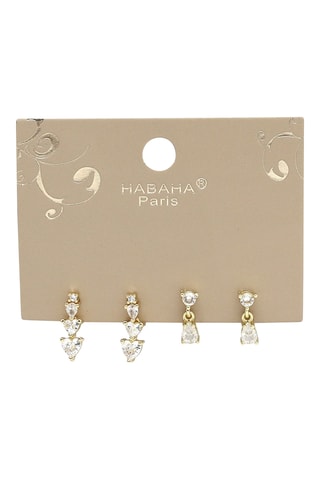 2 paia di orecchini - Dorato e bianco