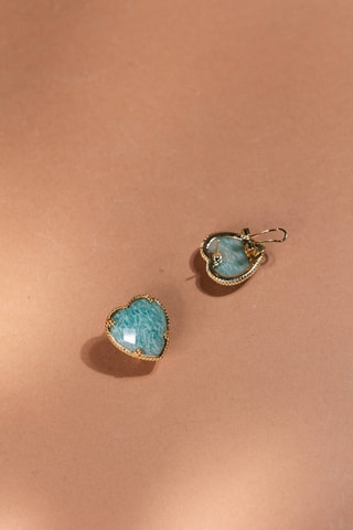 2 orecchini laminato oro fino giallo - Amazzoniti