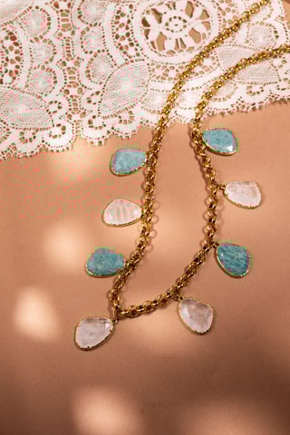 Collana - Cristallo di rocca e amazzonite
