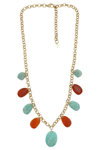 Collana - Amazzoniti e corniole