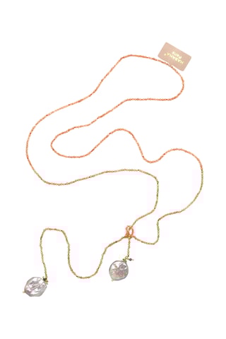 Collana sautoir - Zirconi e perle coltivate d’acqua dolce