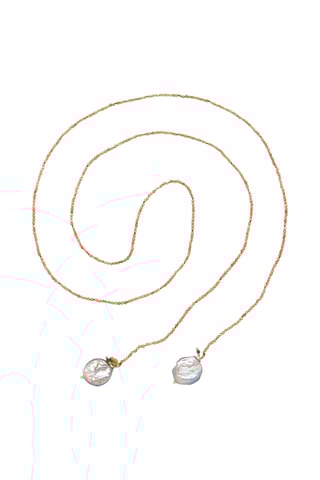Collana sautoir - Zirconi e perle coltivate d’acqua dolce