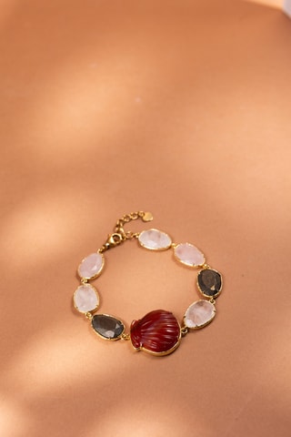 Bracciale - Quarzo, pirite e corniola