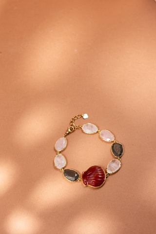 Bracciale - Quarzo, pirite e corniola