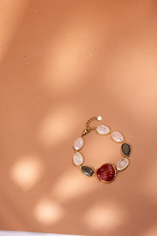 Bracciale - Quarzo, pirite e corniola