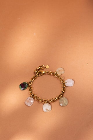 Bracciale - Quarzo, rubini zoisite e prehnite