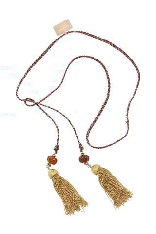 Collana sautoir - Dorato e rosso