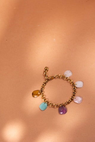 Bracciale - Quarzo, ametista, amazzonite e occhio di tigre